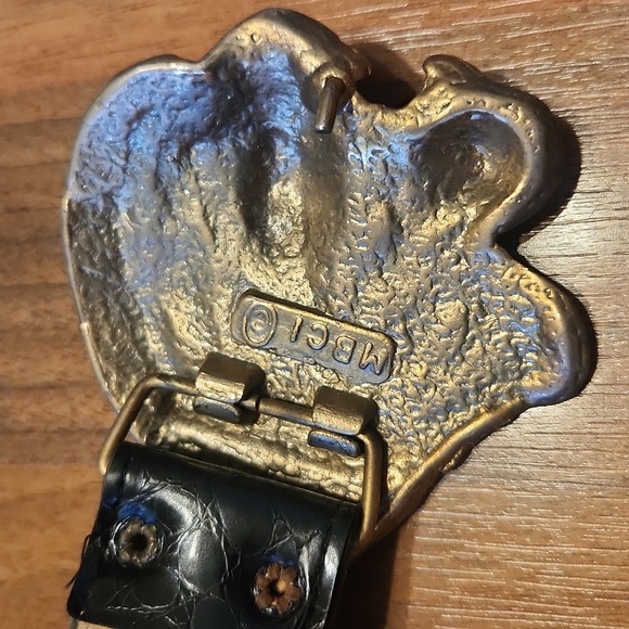 Vintage MCBI Brass Mad Dog Vicious Attack Bull Mastiff Belt Buckle - Picture 4 of 10